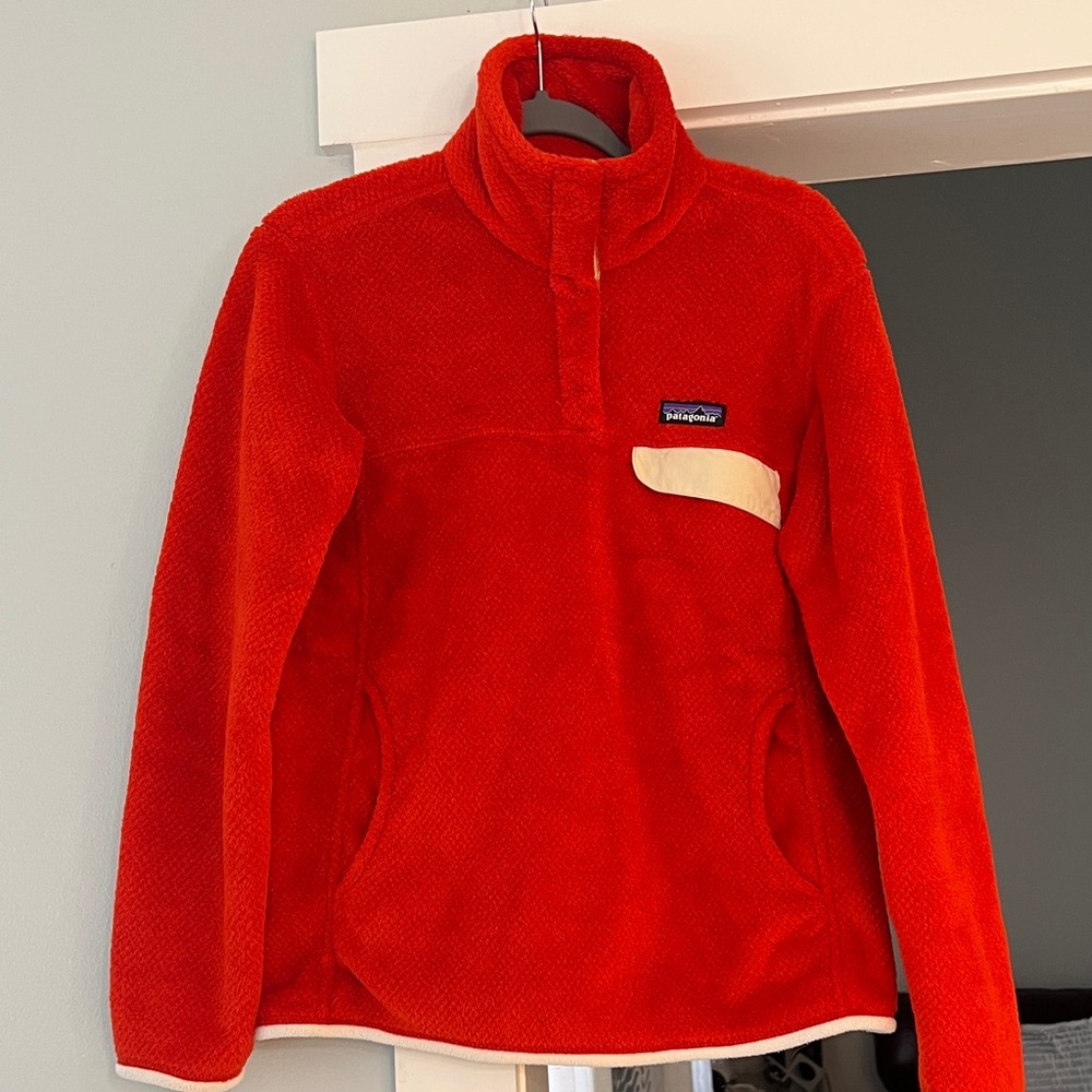 Patagonia Vibrant Red Snap-T Fleece Sweater size M